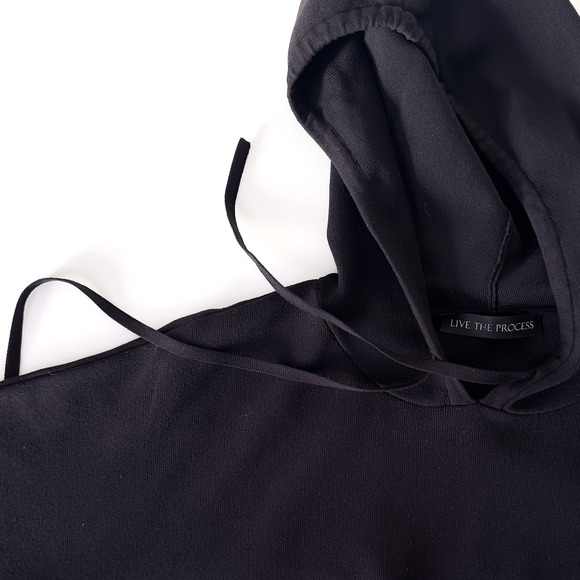 LIVE THE PROCESS Black Oversized Hoodie Sweatshirt Small Bio Tech - S - Picture 5 of 7